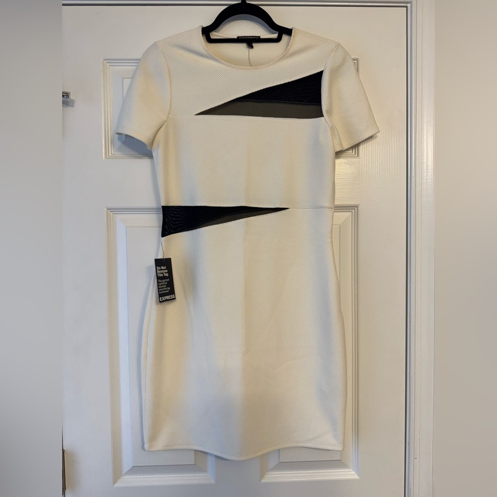 Express Cream and Black Mini Dress